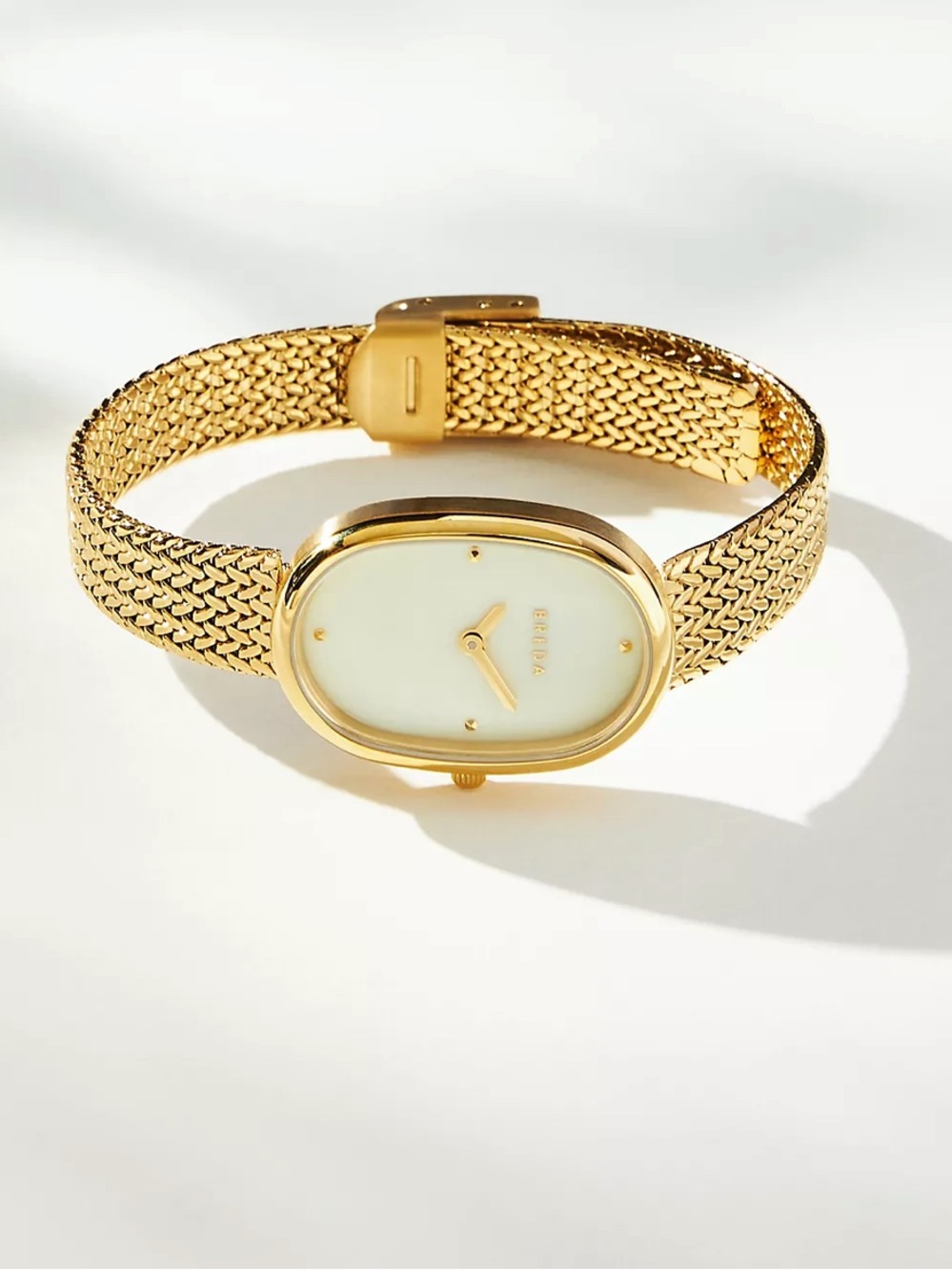 NWT $195 Anthropologie BREDA Jane Tethered Metal Watch Gold
